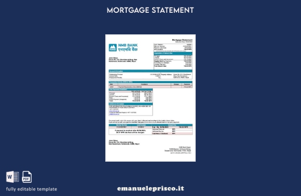stile verificato Nepal NMB Bank Nepal estratto conto mutuo Modello Word e modell